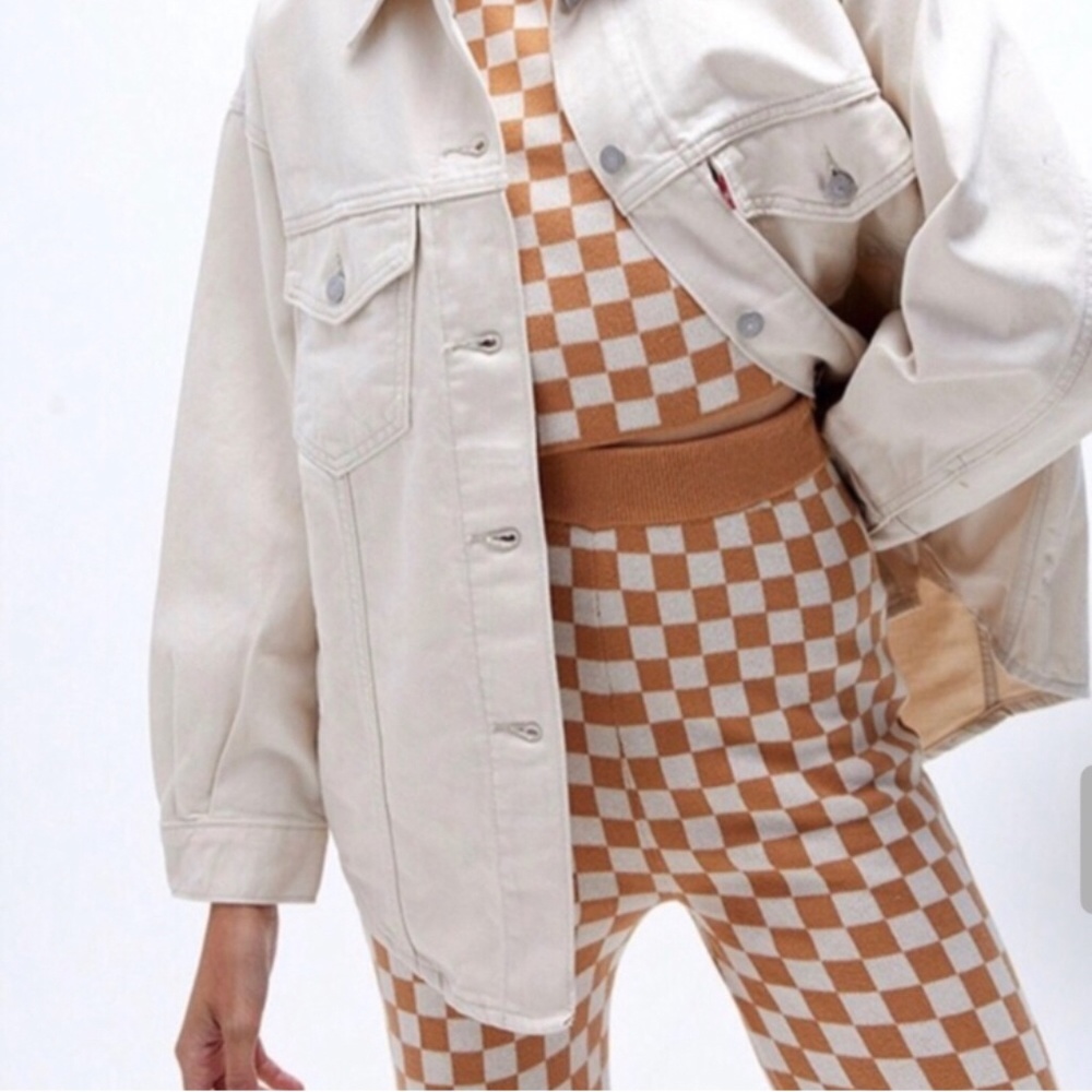 Levi’s denim oversized trucker shacket in ecru cream